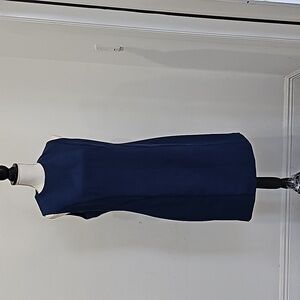 Mango Navy blue Dress Seelves Crewneck work dress Size 10 EUR XL